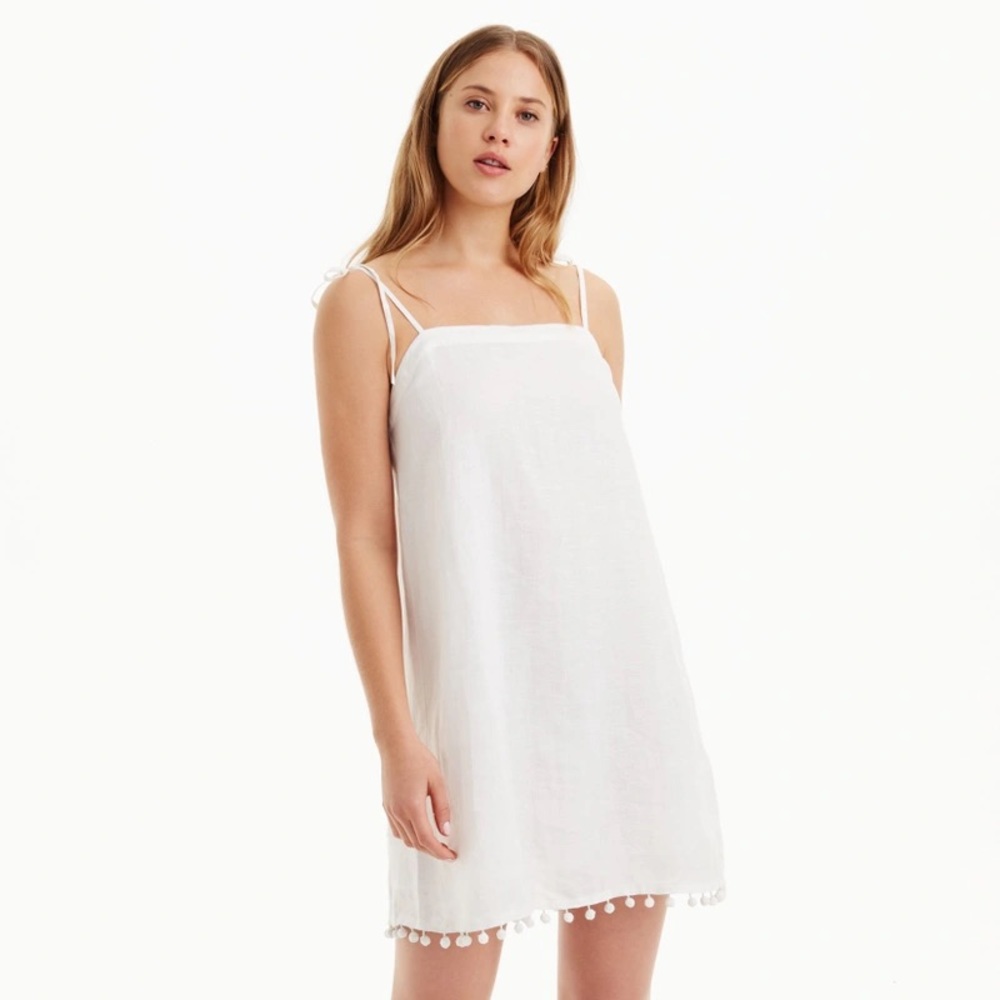 CLUB MONACO Pallay Linen Dress In Pure White Sz XS
